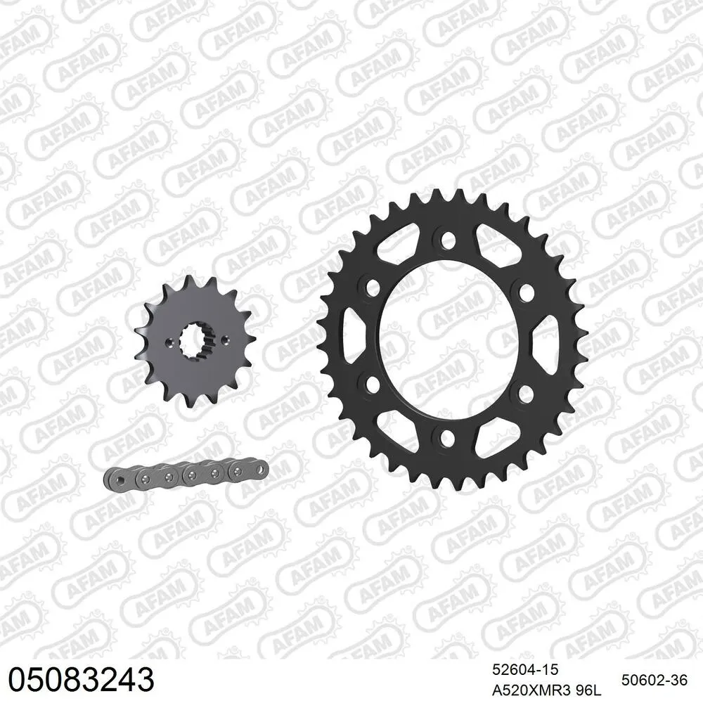 05083243 AFAM Kettensatz Stahl 520 XMR3 15x36 - Ducati 888 SP4 Superbike Strada 1992-95 - 05083243