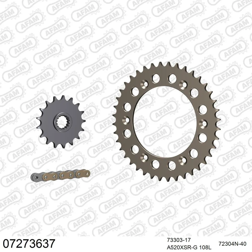 07273637 AFAM Kettensatz Aluminium 520 XSR-G 17x40 - KTM LC4 640 Supermoto 1999 - 07273637