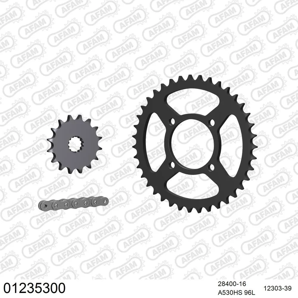 01235300 AFAM Kettensatz Stahl 530 HS 16x39 - Yamaha RD 350 1974-76 - 01235300