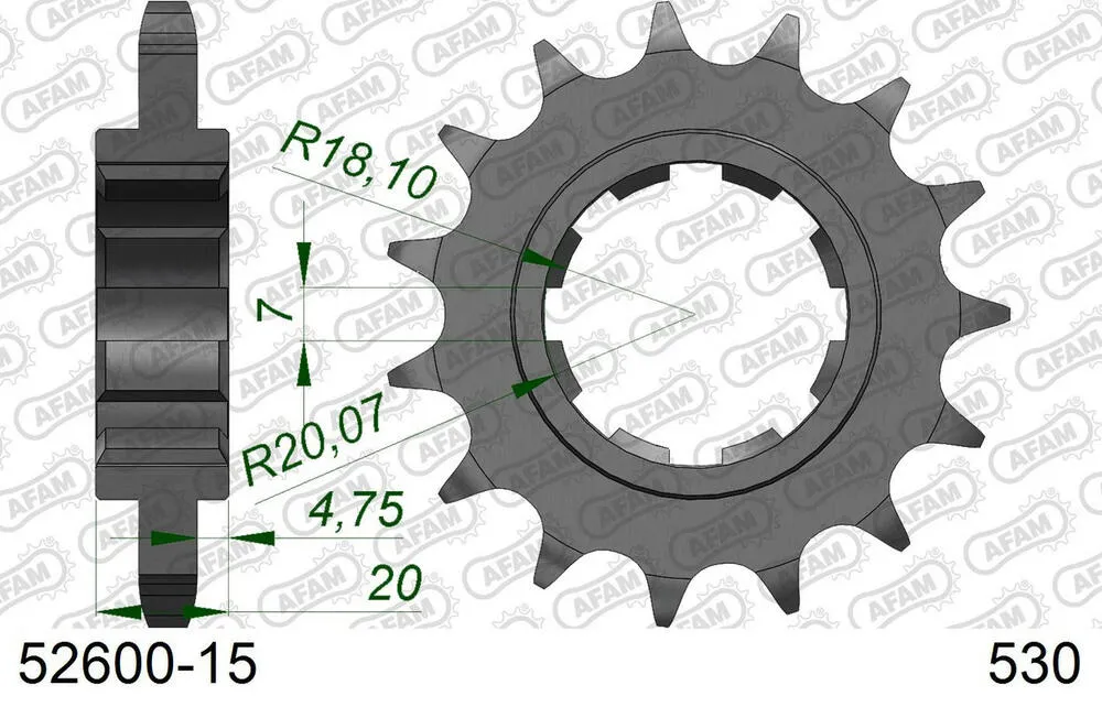 AFAM Kettensatz Stahl 530 XMR3 15x38 - Ducati MH 900 IE Evoluzione 2000-01 - 05086131