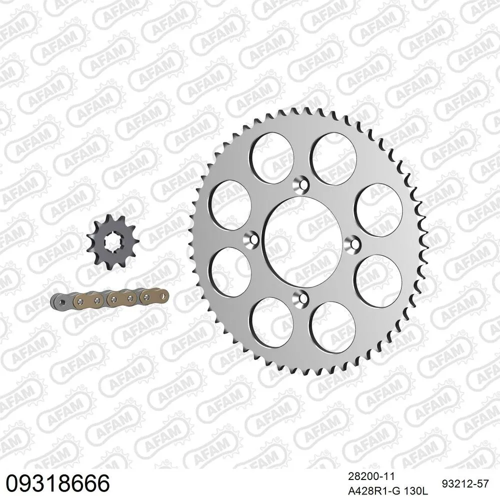 09318666 AFAM Kettensatz Aluminium 428 R1-G 11x57 - Scorpa SY 175 F 2003-06 - 09318666