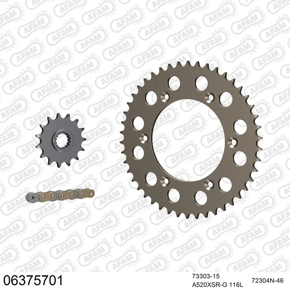 06375701 AFAM Kettensatz Aluminium 520 XSR-G 15x46 - Husqvarna 701 Enduro 2017-24 - 06375701