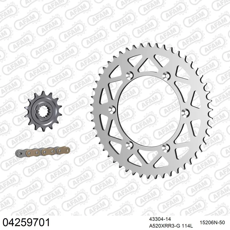 04259701 AFAM Kettensatz Aluminium 520 XRR3-G 14x50 - Sherco 500 SEF Factory 2019-24 - 04259701