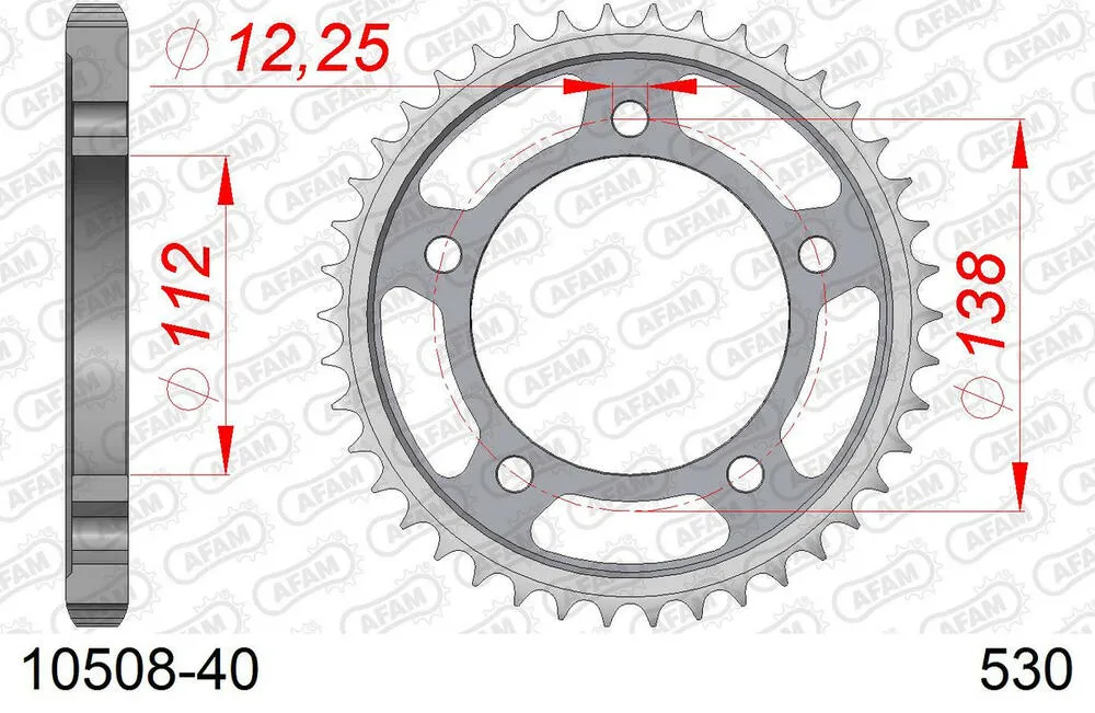 AFAM Kettensatz Stahl 530 XHR2-G 18x40 - Honda CB 1100 A ABS 2014-15 - 01092211