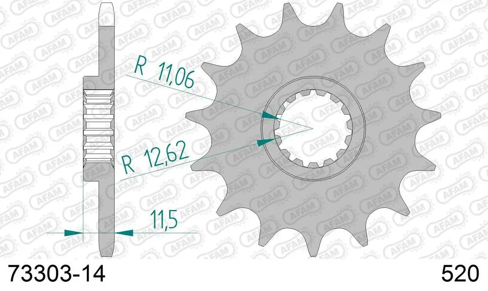 AFAM Kettensatz Stahl 520 XRR3-G 14x48 - KTM EGS 400 LC4 Enduro 1993 - 07143700