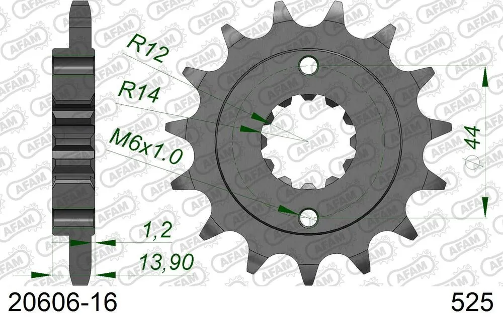 AFAM Kettensatz Stahl 525 XMR3 16x45 - Honda XRV 750 Africa Twin 1993-00 - KIT101431