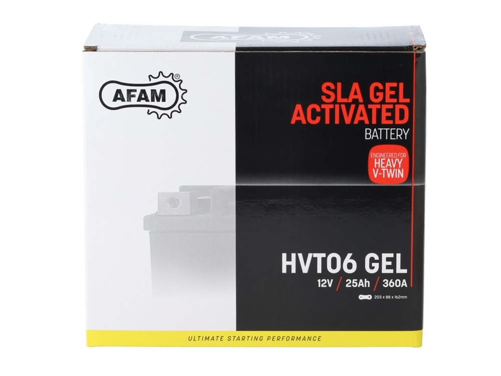 AFAM HVT 06 GEL SLA Batterie 12V 25AH 360A - Einbaufertig (66010 YTX24HL-BS Y50-N18L-A-CX HVT06)