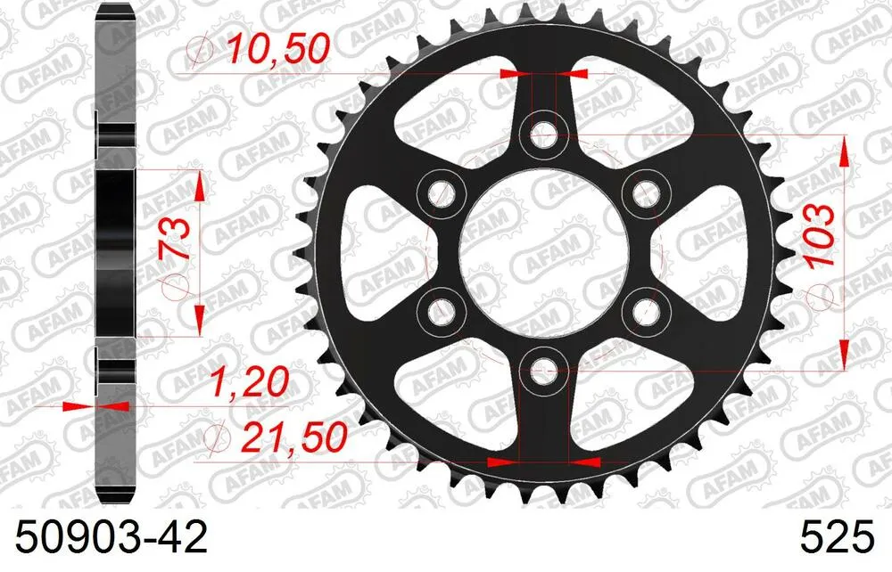AFAM Kettensatz Stahl 525 XHR3-G 16x42 - Ducati Multistrada V4 2021-24 - 05093200