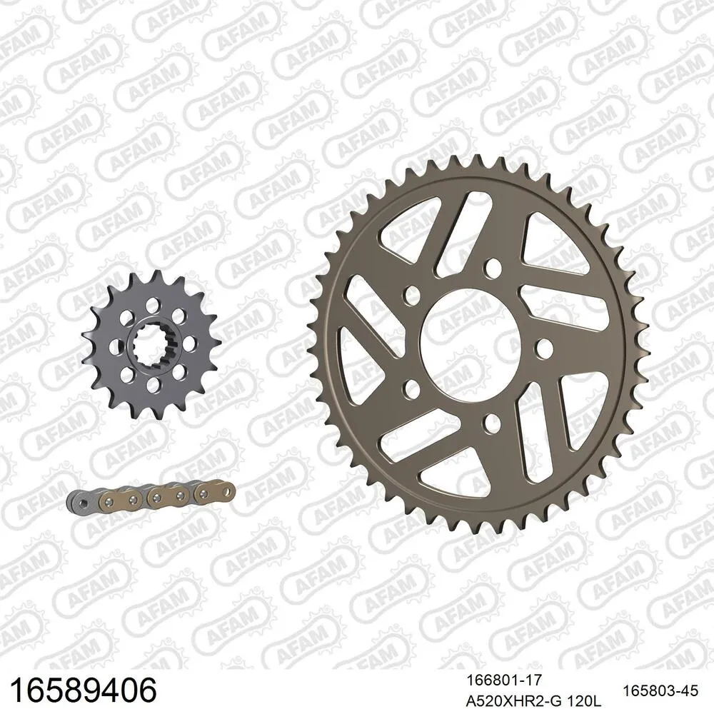 AFAM Racing Kettensatz Aluminium 520 XHR2-G 17x45 - BMW S 1000 RR 2014-18 - 16589406