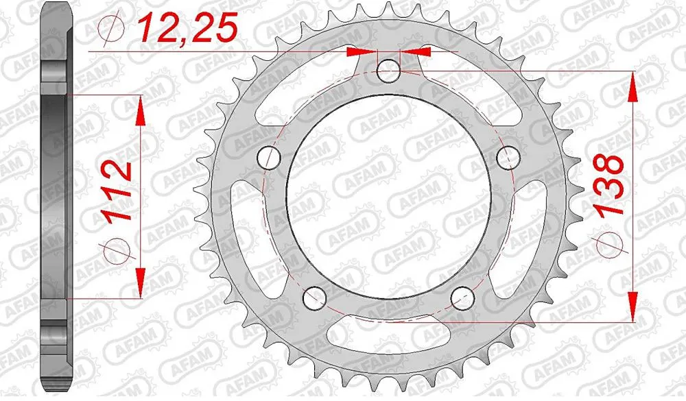 afam_kettenrad_hinten_10517 AFAM Kettensatz Stahl 525 XRR 15x41 - Honda CBF 500 2004-07
