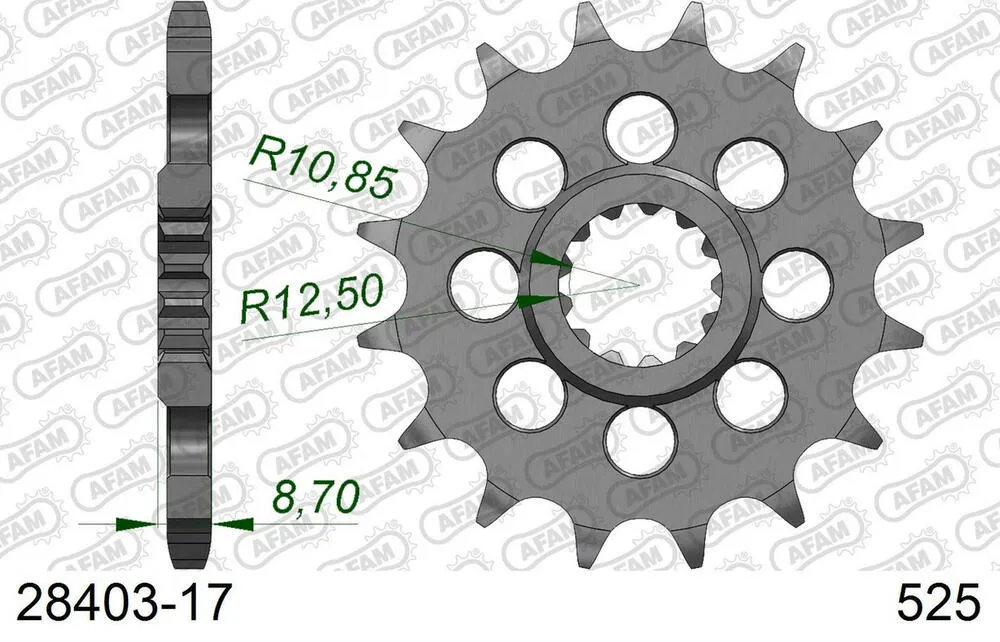 AFAM Kettensatz Stahl 525 XHR3-G 17x42 - Suzuki GSX-R 1000 2001-06 - 01489405