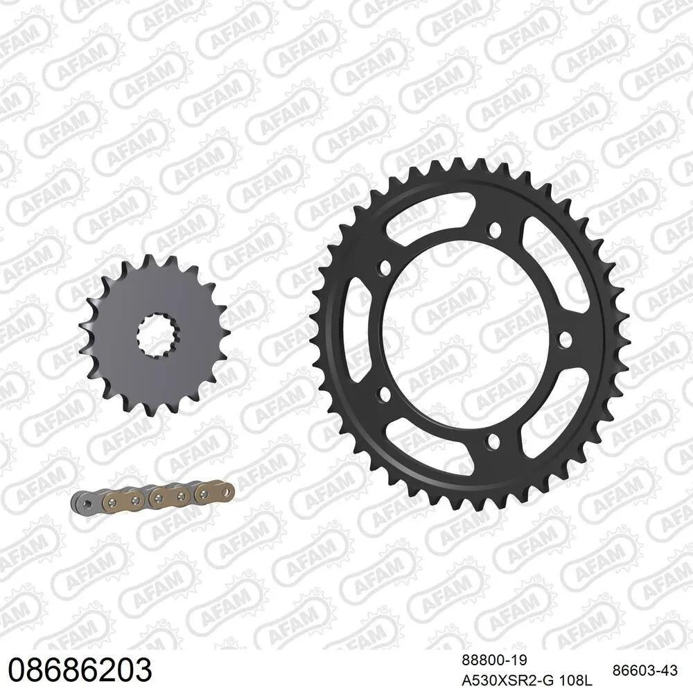 AFAM Kettensatz Stahl 530 XSR2-G 19x43 - Triumph Sprint 955 RS 1999-02 - 08686203