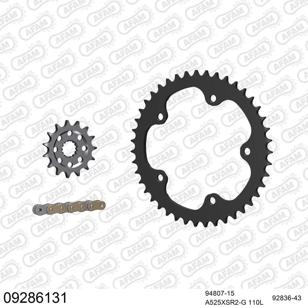 AFAM Kettensatz Stahl 525 XSR2-G 15x43 - Mv Agusta Brutale 910 R 2005-08 - 09286131