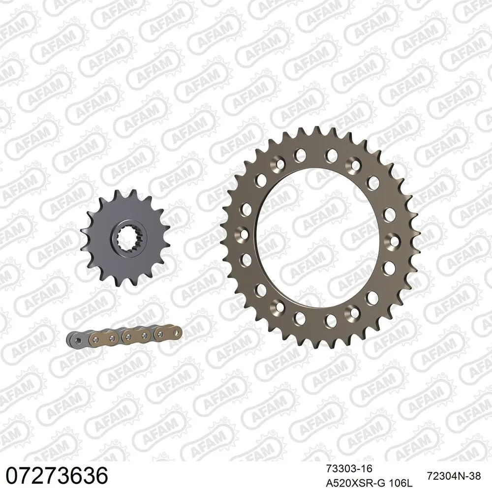 AFAM Kettensatz Aluminium 520 XSR-G 16x38 - KTM 640 Duke II 1998-03 - 07273636