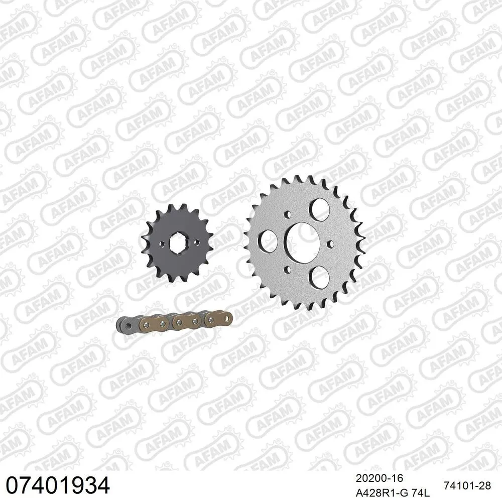 AFAM Kettensatz Stahl 428 R1-G 16x28 - Kymco 50 Maxxer 2005-16 - 07401934