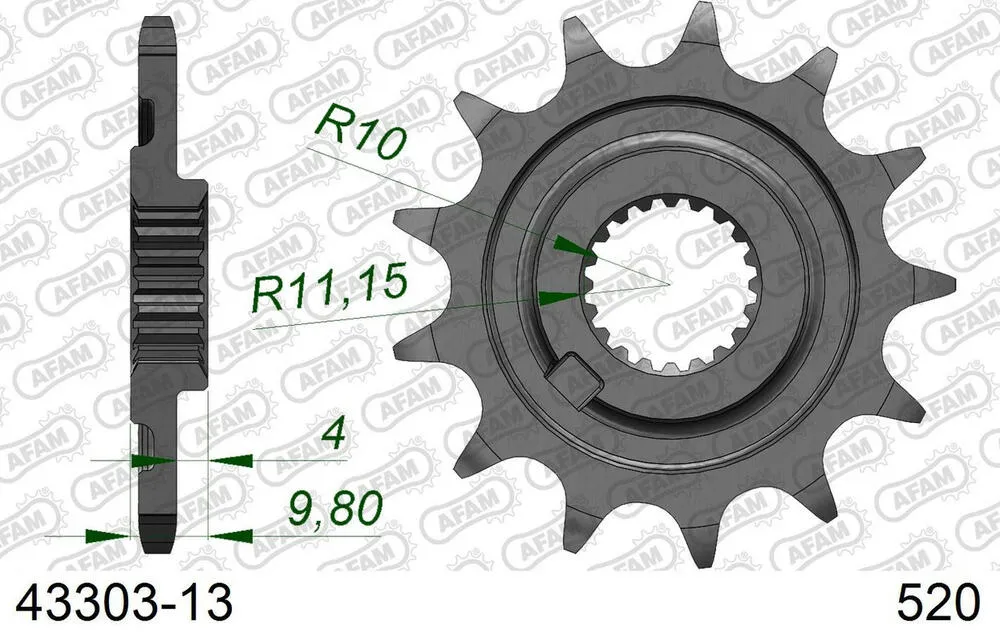43303-13 AFAM Kettensatz Stahl 520 XRR3-G 13x51 - Sherco 125 SE Factory 2018-24 - SL04113751