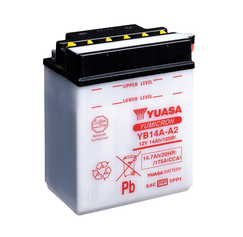 Yuasa YB14A-A2 Batterie YuMicron® 12V 14 AH (CP) mit Säurepack Yuasa YB14A-A2 Batterie YuMicron® 12V 14 AH (CP) mit Säurepack