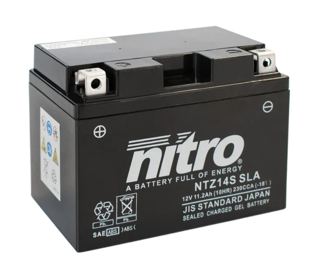 Nitro NTZ14S SLA AGM Gel Batterie 12V 11.2 Ah ab Werk gefüllt Nitro NTZ14S SLA GEL AGM Batterie 12V 11,2AH - Einbaufertig (YTZ14S YTZ14S-BS YTZ14S-4)