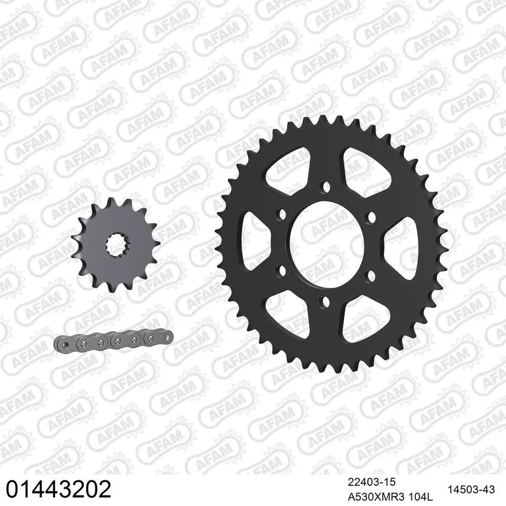 AFAM Kettensatz Stahl 530 XMR3 15x43 - Suzuki GSX 400 F 1981-85 - 01443202