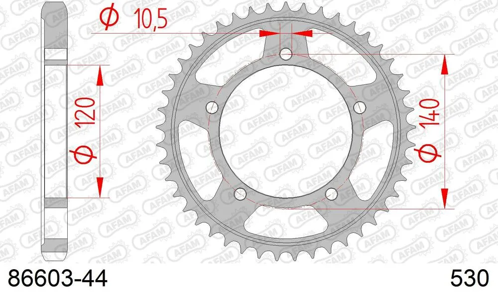 AFAM Kettensatz Stahl 530 XMR3 19x44 - Triumph Daytona 955 i 2001-03 - 08686241