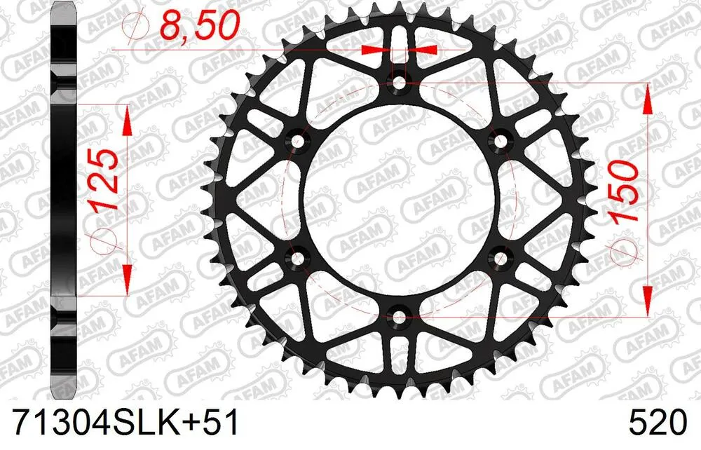 71304-SLK-51 AFAM Kettensatz Stahl 520 MR2-G 13x51 - Gasgas EX 250 F 2020-24 - KIT106851