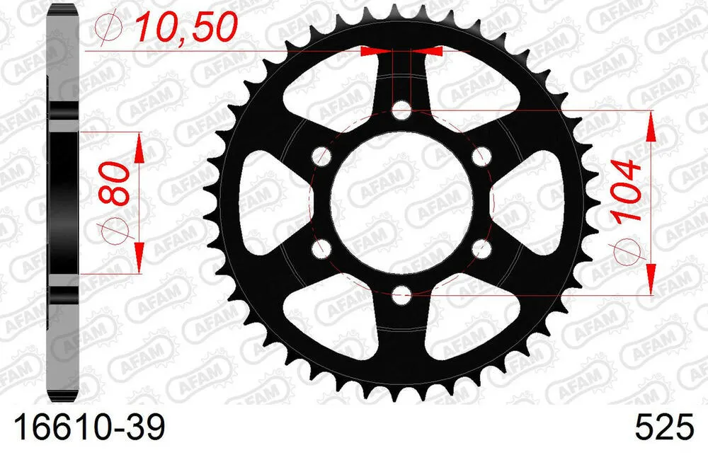 AFAM Kettensatz Stahl 525 XHR3-G 17x39 - Kawasaki Ninja ZX 10 R 2011-15 - 01689244