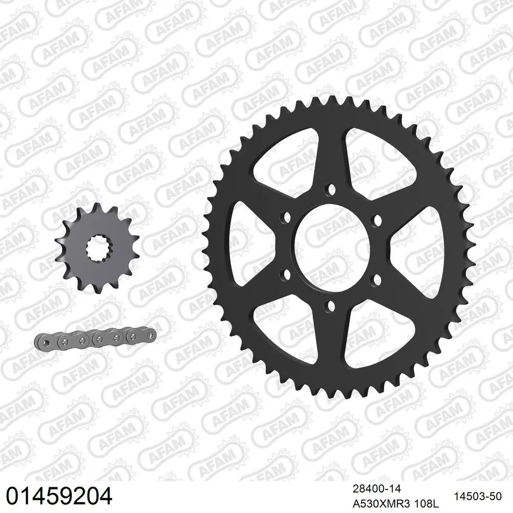 01459204 AFAM Kettensatz Stahl 530 XMR3 14x50 - Suzuki GS 500 E 1982-83 - 01459204