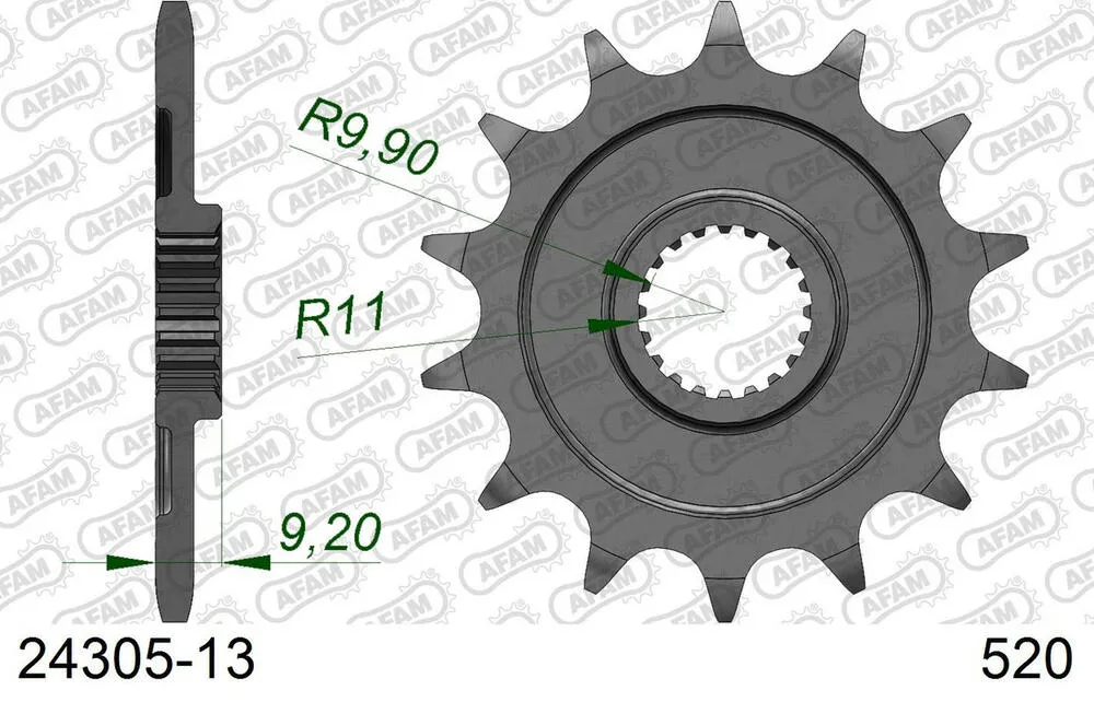 AFAM Kettensatz Stahl 520 MX6-GG 13x49 - Kawasaki KX 250 F 2011-12 - SL01626853