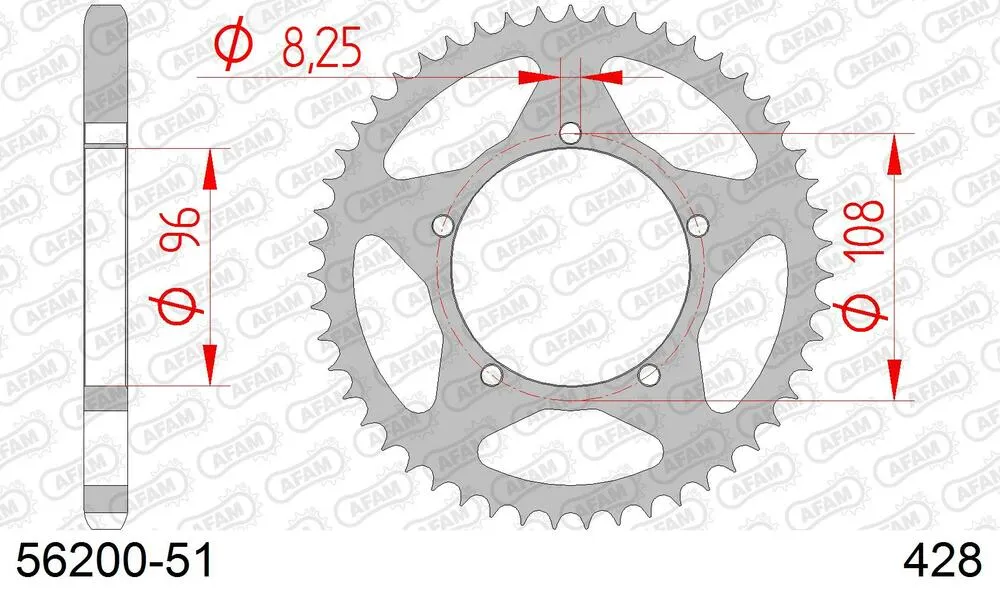 AFAM Kettensatz Stahl 428 R1-G 16x51 - Mz (muz) SX 125 2002-07 - 08313500