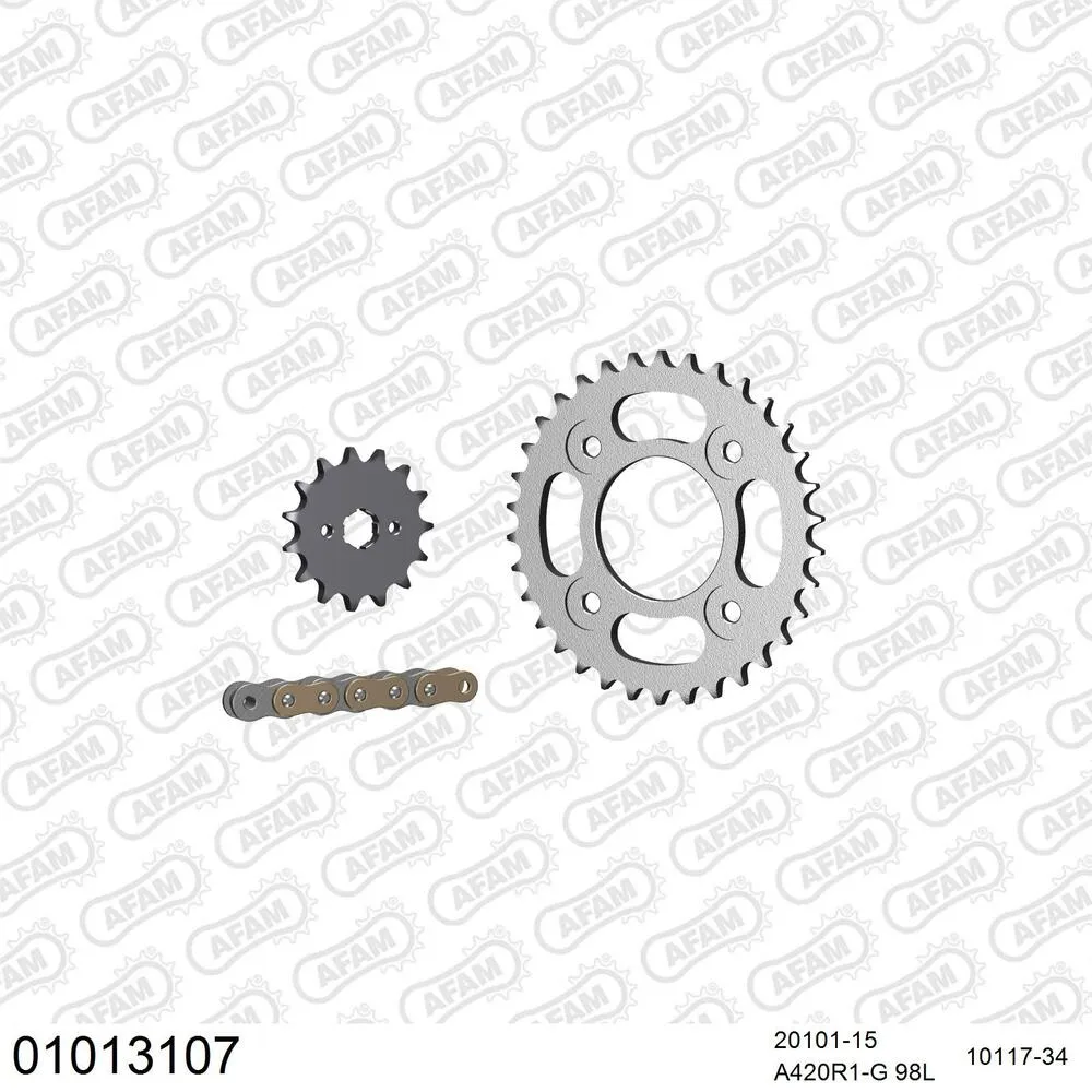 AFAM Kettensatz Stahl 420 R1-G 15x34 - Honda Z 125 MA Monkey 2018-21 - 01013107