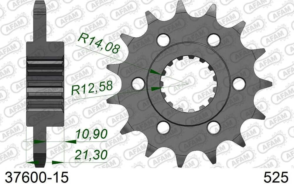 37600-15 AFAM Kettensatz Stahl 525 XSR2-G 15x44 - Aprilia 900 Dorsoduro ABS 2017-20 - 03586636