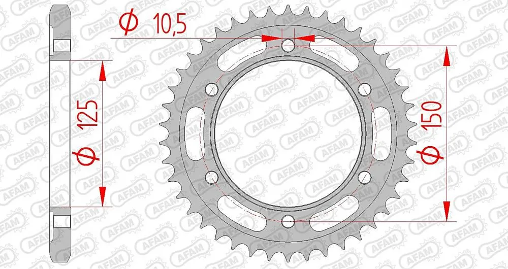 afam_kettenrad_hinten_71800 AFAM Kettensatz Stahl 525 XHR3-G 16x42 - KTM 990 Adventure 2006-13
