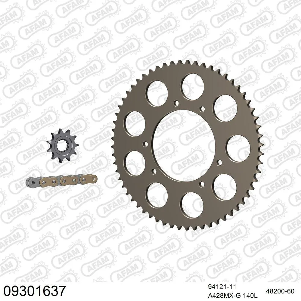 AFAM Kettensatz Aluminium 428 MX-G 11x60 - Hm-honda CRM 50 Derapage 2003-13 - 09301637