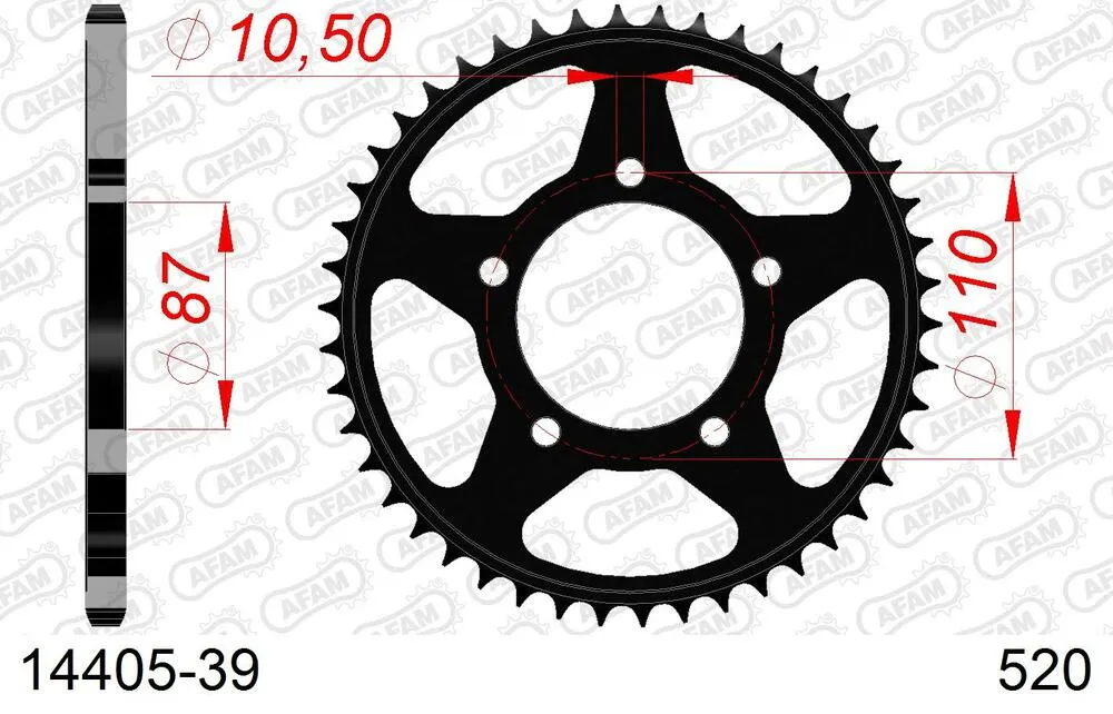 AFAM Kettensatz Stahl 520 XMR3 16x39 - Suzuki GS 500 F 2004-08 - 01459202