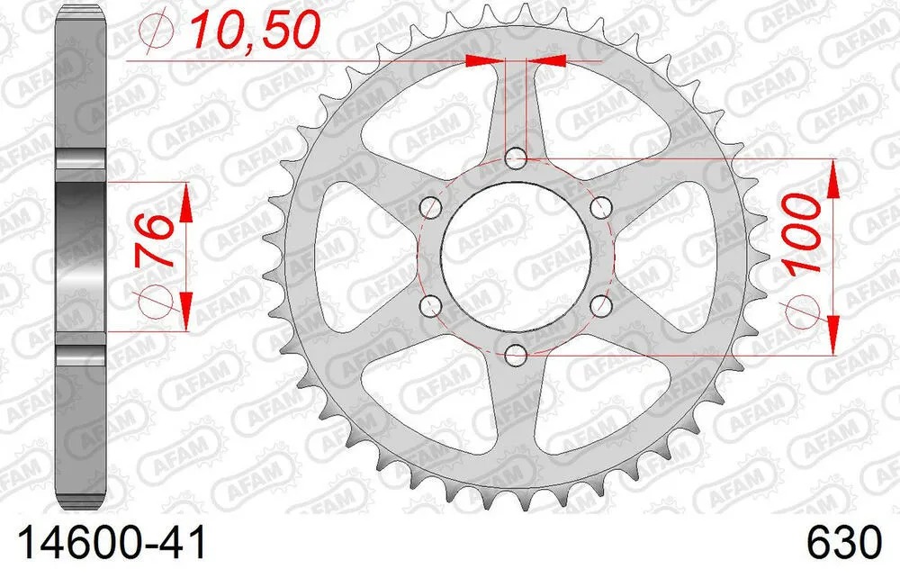 14600-41 AFAM Kettensatz Stahl 630 MO 15x41 - Suzuki GS 750 1977-79 - 01477200