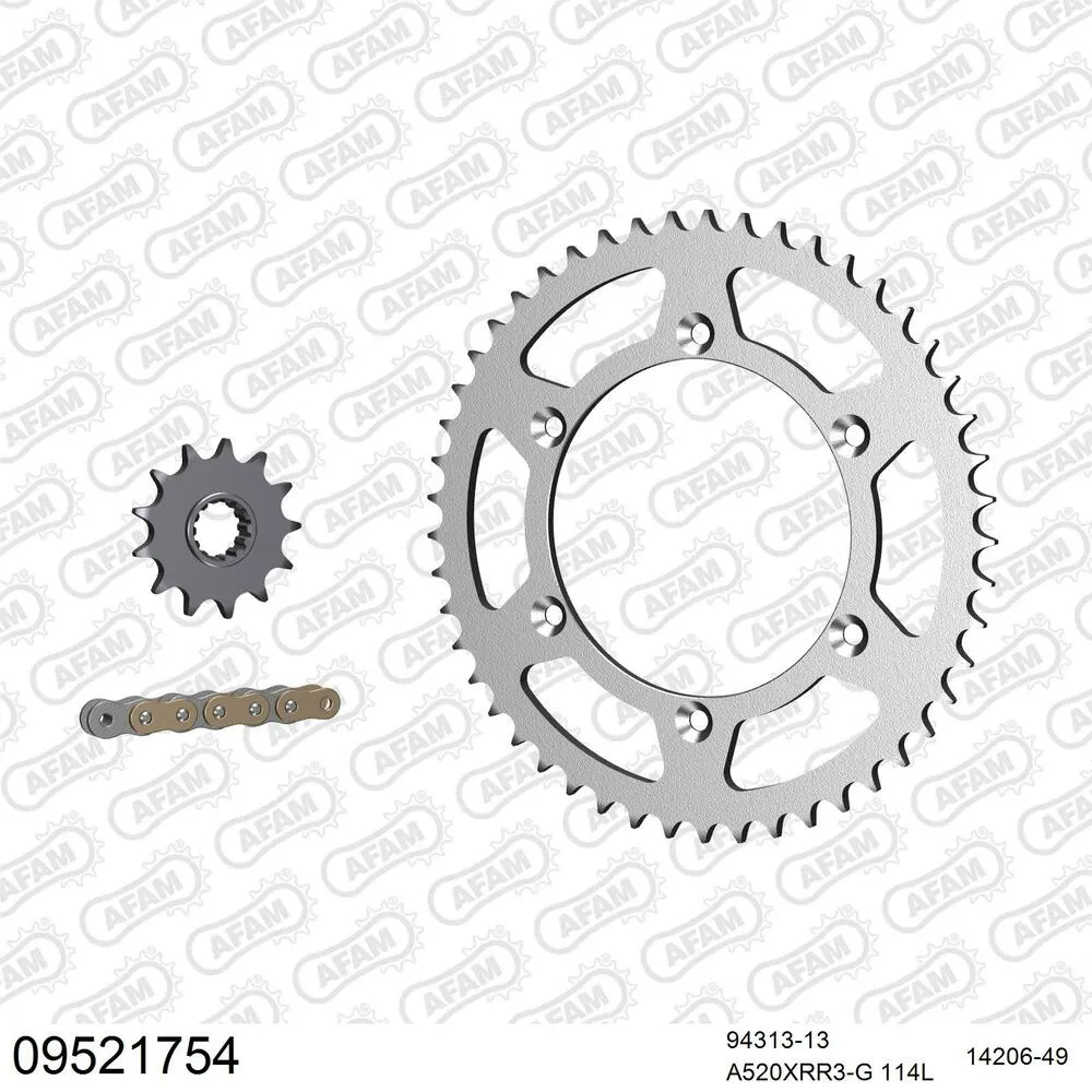 AFAM Kettensatz Stahl 520 XRR3-G 13x49 - Gasgas EC 200 E4 2018-18 - 09521754