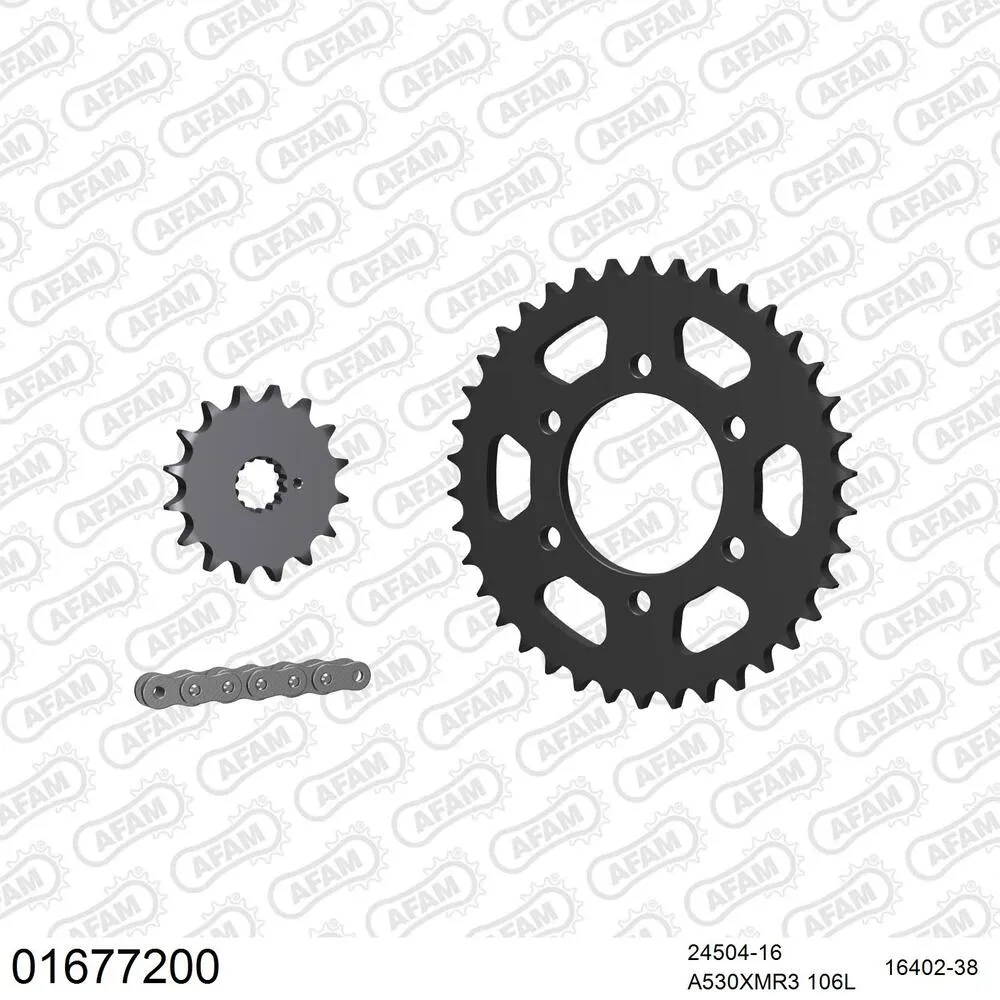 AFAM Kettensatz Stahl 530 XMR3 16x38 - Kawasaki Z 750 1977-79 - 01677200