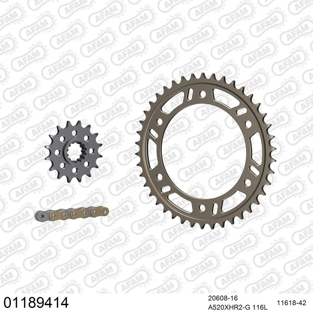 AFAM Racing Kettensatz Aluminium 520 XHR2-G 16x42 - Honda CBR 1000 RR SP S Fireblade 2014-16 - 01189