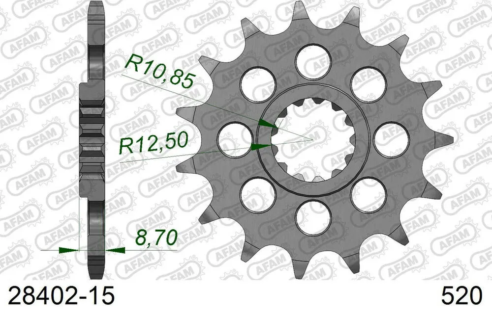 AFAM Kettensatz Aluminium 520 XSR-G 15x48 - Yamaha FZS 600 Fazer 1998-03 - 01370403