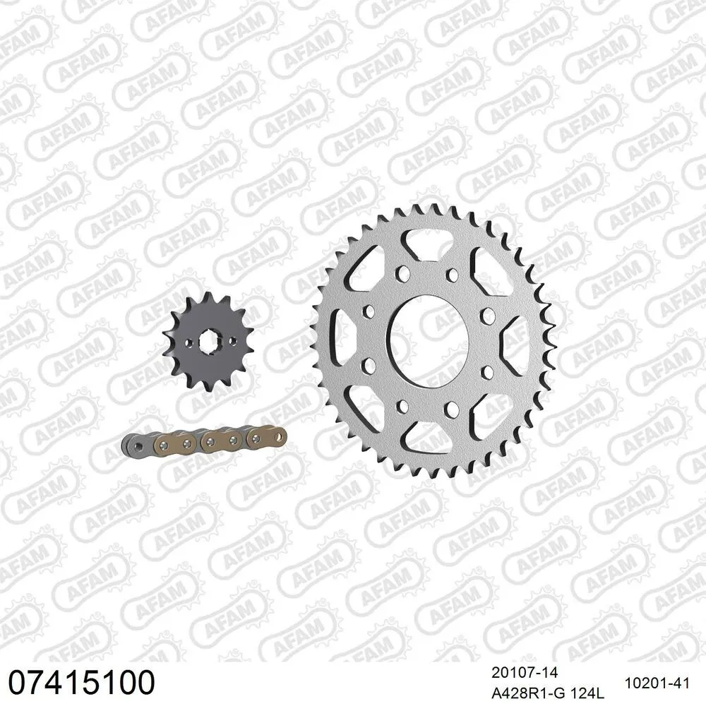 AFAM Kettensatz Stahl 428 R1-G 14x41 - Kymco 150 Straight 2008 - 07415100