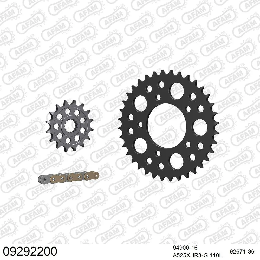 AFAM Kettensatz Stahl 525 XHR3-G 16x36 - Benelli TNT 1130 Sport 2004-09 - 09292200