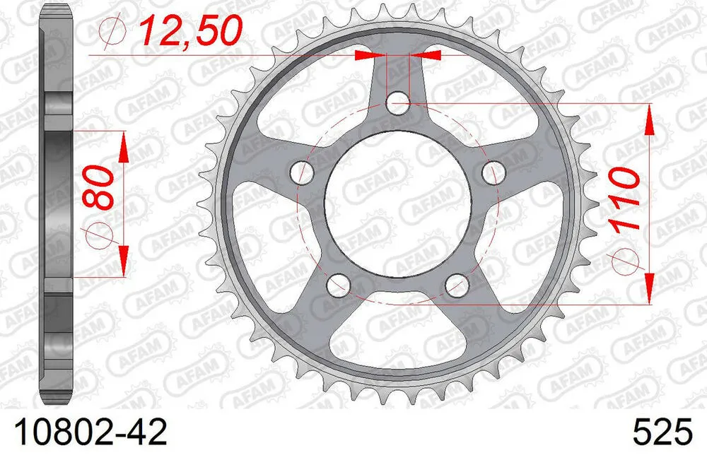 AFAM Kettensatz Stahl 525 XHR3-G 16x42 - Honda CRF 1000 L Africa Twin ABS 2016-19 - 01089553