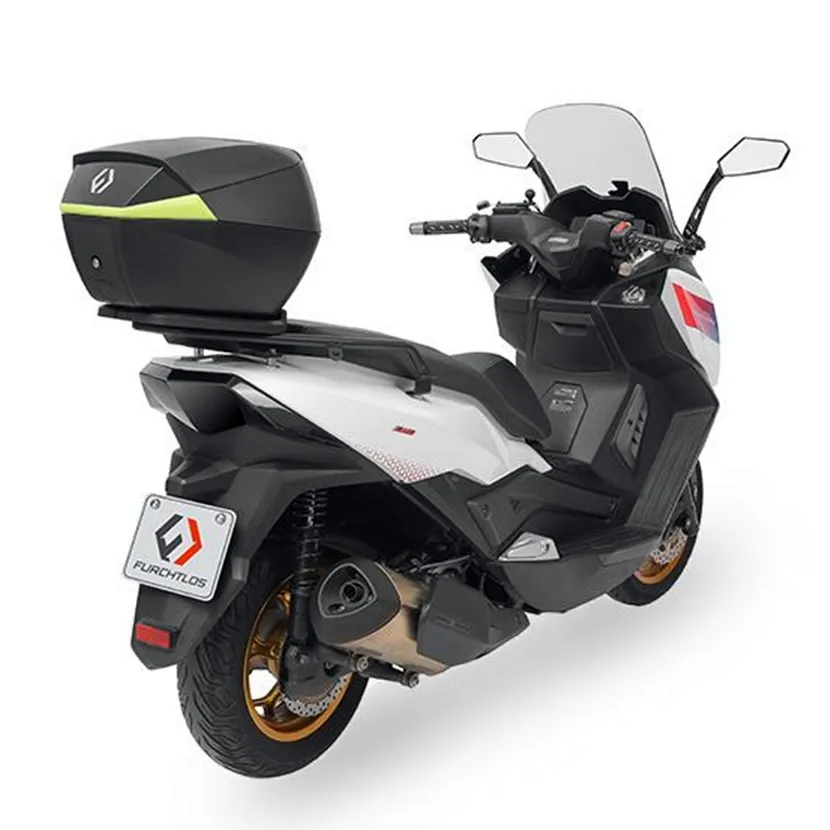 Furchtlos SHIELD S Luxe Topcase - 35 Liter - schwarz/gelb - inkl. Montagekit