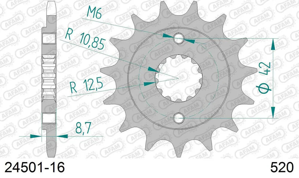 AFAM Kettensatz Stahl 520 XMR3 16x43 - Kawasaki ZX 400 1984-93 - 01643203