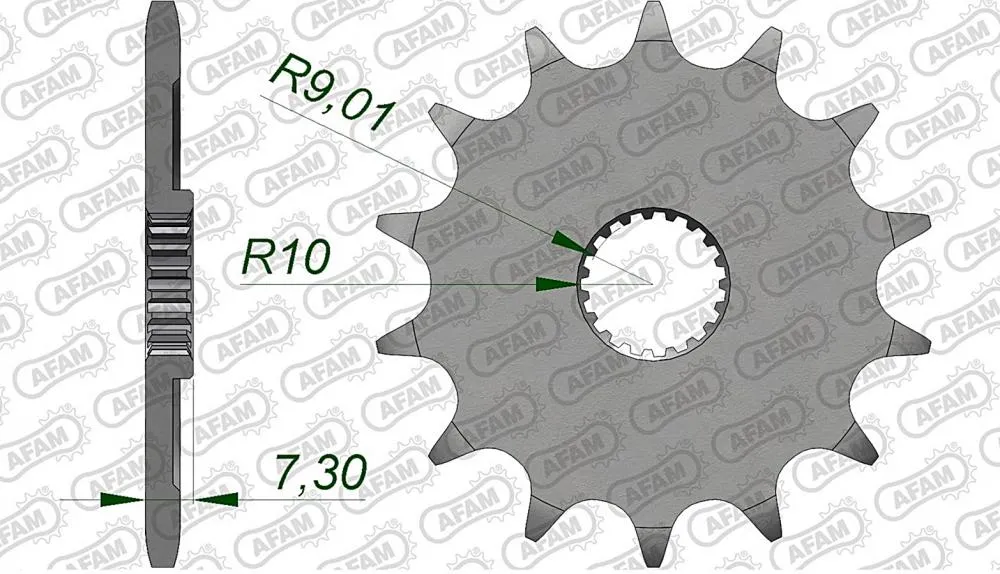 afam_ritzel_vorne_20206 AFAM Kettensatz Stahl 520 MR1-G 13x51 - Honda CR 125R 1987-96