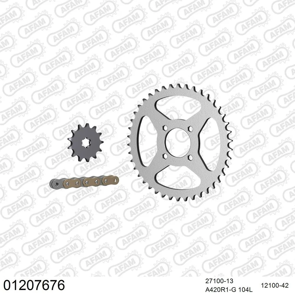 01207676 AFAM Kettensatz Stahl 420 R1-G 13x42 - Yamaha TY 80 1980 - 01207676