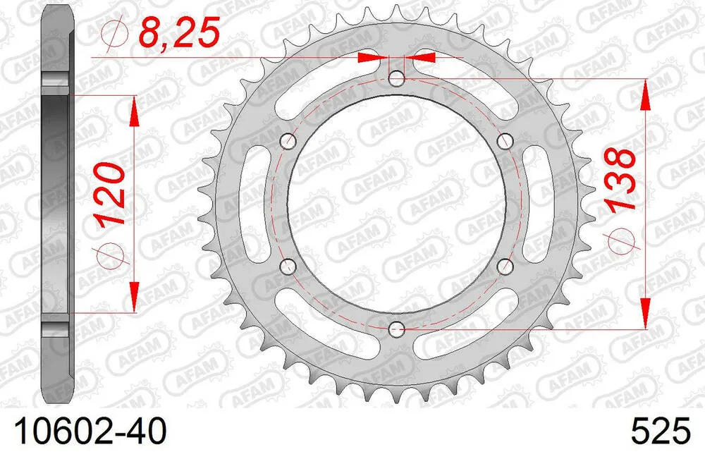 AFAM Kettensatz Stahl 525 XMR3 15x40 - Honda VFR 400 R 1989-92 - 01043241
