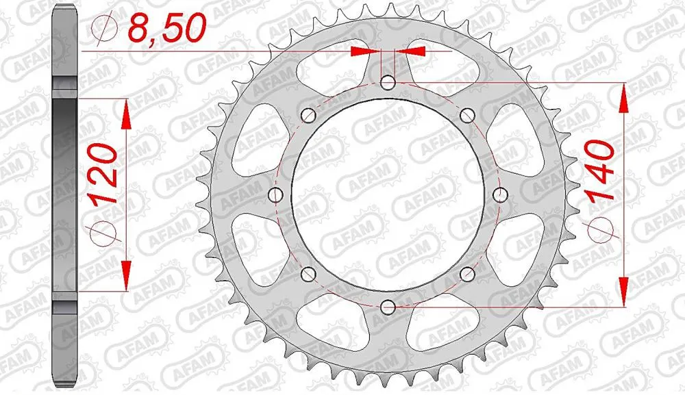 AFAM Kettensatz Stahl 520 XSR-G 15x42 - Kawasaki KLR 650 1995-04