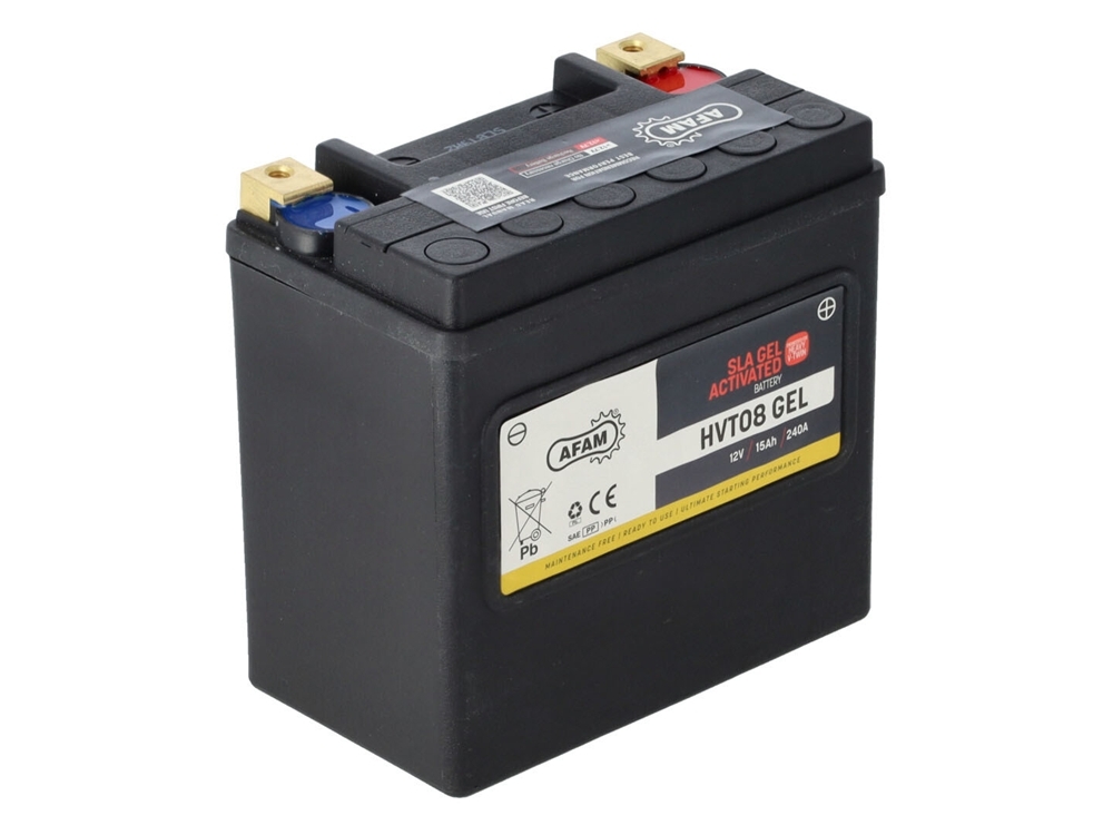AFAM HVT 08 GEL SLA Batterie 12V 15AH 240A - Einbaufertig (65948 YTX14-BS CTX14-BS HVT08)