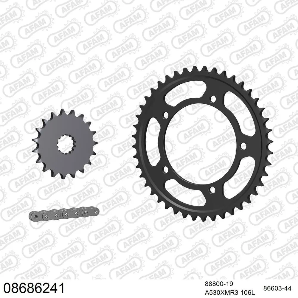 AFAM Kettensatz Stahl 530 XMR3 19x44 - Triumph Daytona 955 i 2001-03 - 08686241